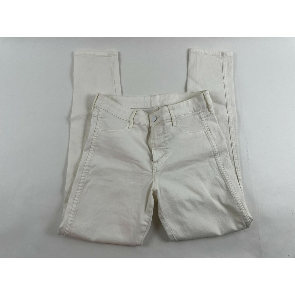 &Denim Skinny Ankle Jeans Women's Size 28 Off White Denim Mid Rise Flat Front